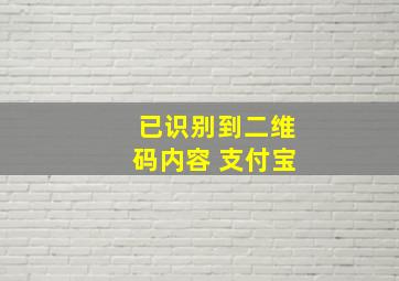 已识别到二维码内容 支付宝